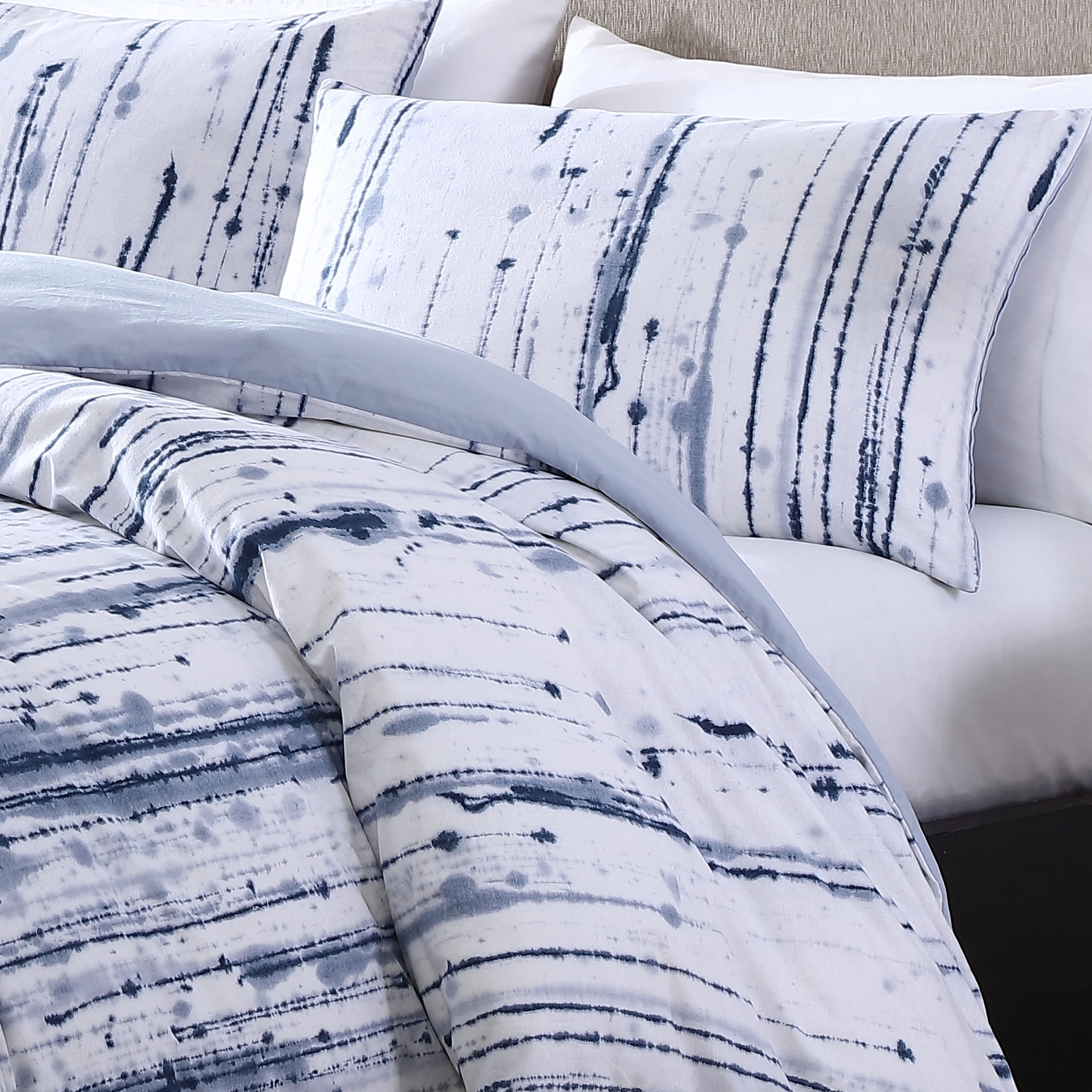 City Scene Sokal Cotton Blue 3 Piece Comforter Set-King