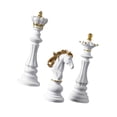 thumbnail image 4 of yotijay 3 Pieces Chess Pieces Statues Chessmen Ornaments Home Furnishing Gift Decorative White, 4 of 9