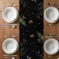 thumbnail image 6 of Mushrooms Black Table Runner - 90 Inch Long, Kitchen Dining Table Runner Dresser Scarves, Butterfly Botanical Country Plants Farmhouse Decor for Coffee Tables Wedding Party Banquet, 6 of 8