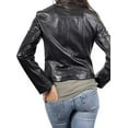 thumbnail image 2 of New Women's Black Leather Motorcycle Biker Jacket 100% Genuine Soft Lambskin W564, 2 of 3