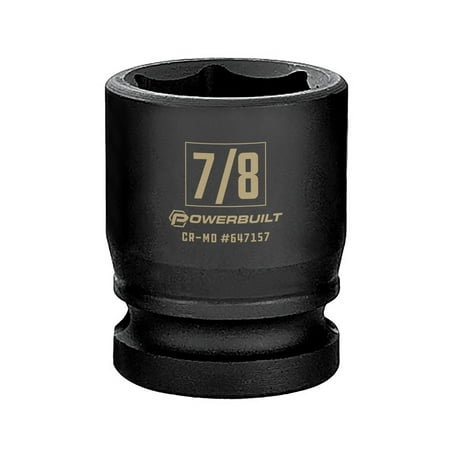 UPC: 0028907367361 | Powerbuilt 1/2 Inch Drive x 7/8 Inch 6 Point Impact Socket – 647157