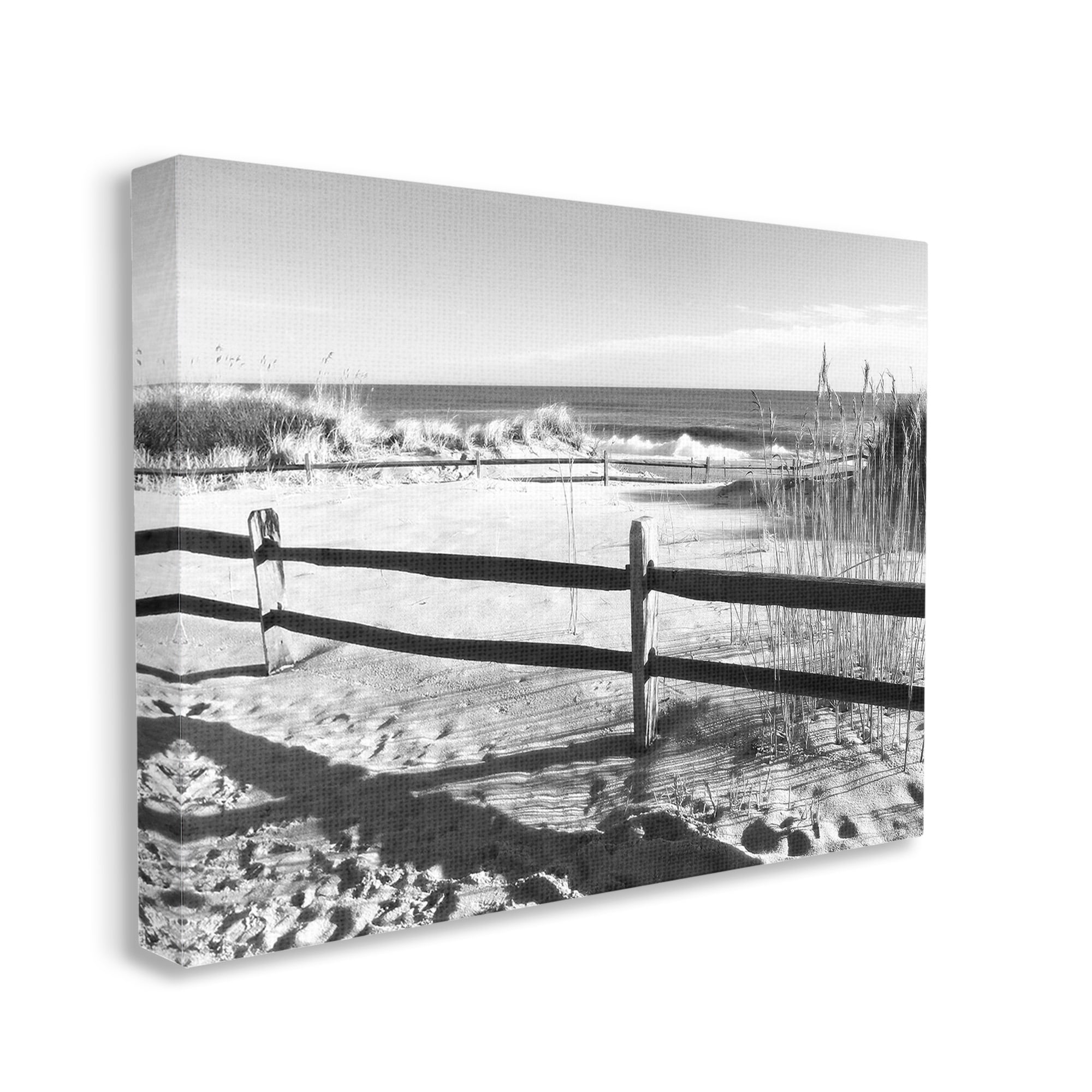 Stupell Industries Sandy Fenced Path Landscape Photography Gallery Wrapped Canvas Art Print Wall Art, 20 x 16