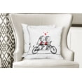 thumbnail image 4 of Ambesonne Love Throw Pillow Cover 2 Pack, Couple Cycling Together, 16", Black White Scarlet, 4 of 6