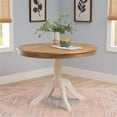 thumbnail image 2 of Riverbay Furniture Solid Wood Natural Brown and White Dining Table Round Farmhouse Style 42" Unassembled, 2 of 8