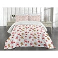 thumbnail image 3 of Ambesonne Gingerbread Man Quilted Bedspread Set 2 Pcs, Candy Red Star, Twin Size, Sand Brown Orange, 3 of 5