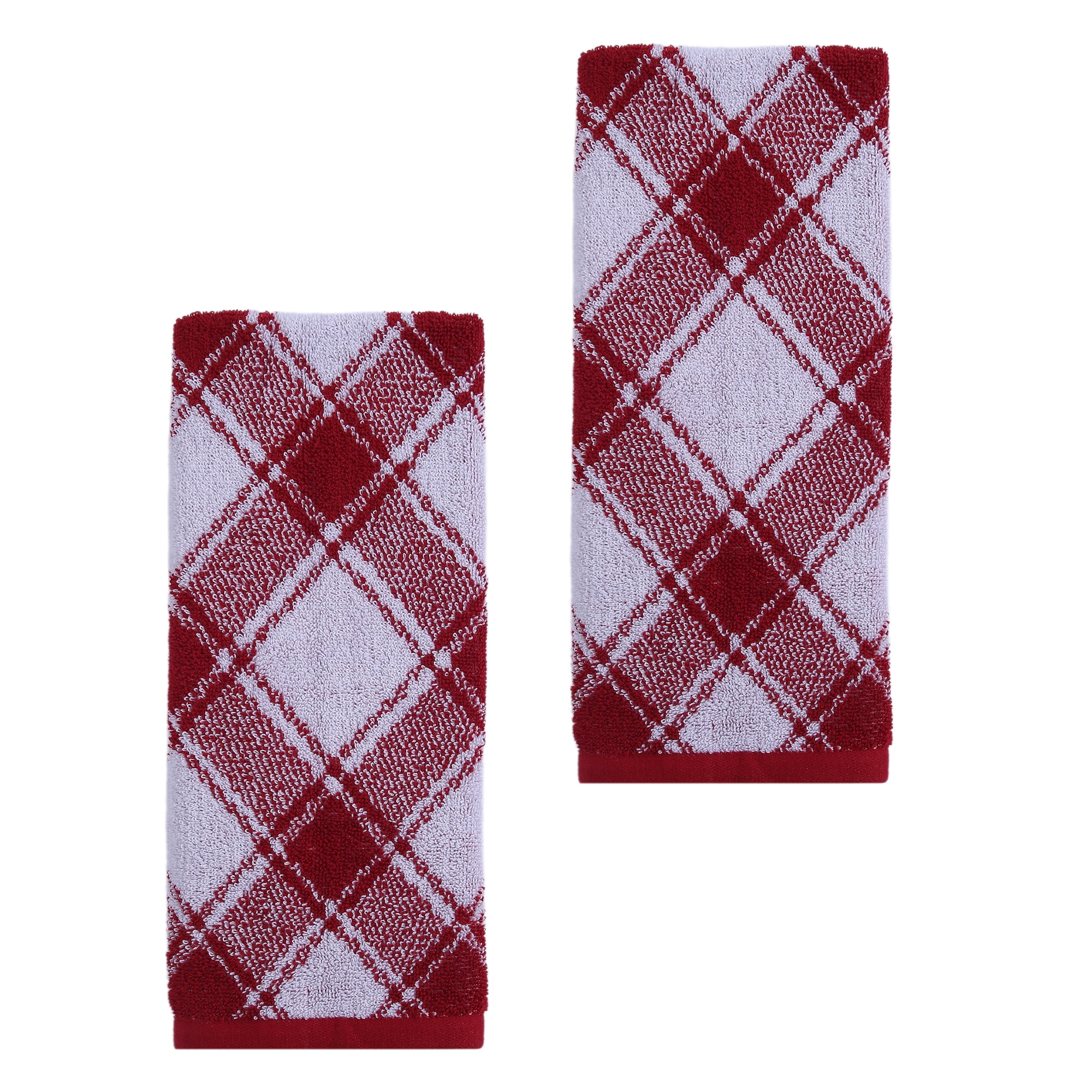 Essuie-mains Carreaux Holiday Time, paquet de 2