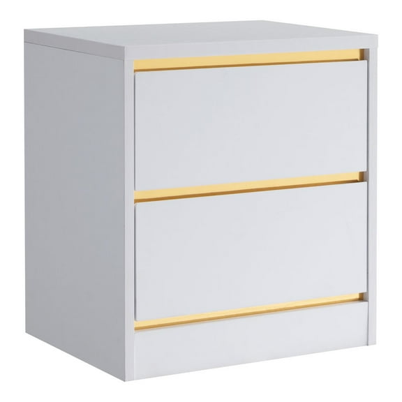 Furniture of America Verent Modern Wood 2-Drawer Nightstand in White