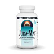 Source Naturals Ultra-Mag, 5 IN 1 -Bioavailable Magnesium, Maintains Muscle & Nerve Function* - 120 Vegan Tablets