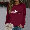 thumbnail image 2 of Sweatshirts for Women Loose Fit Tops Long Sleeve Pullover Letter Printed Round Neck Hoodless Pullover Comfortable Tops Fashion Outfits Clothes -L, 2 of 4