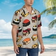 thumbnail image 6 of Sushi Pug Men'S 3d Print Casual Button Down Shirts, Novelty Hawaiian Short Sleeves L, 6 of 7