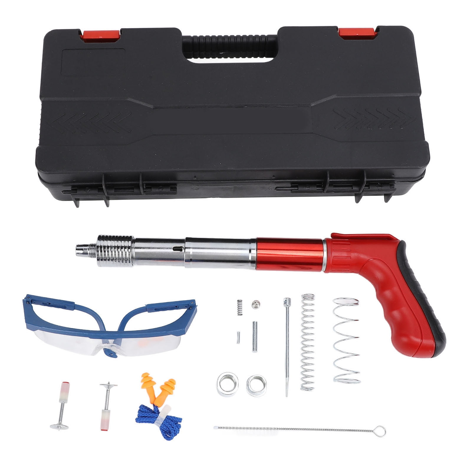Mini Nail Gun Kit – 5-Speed Adjustable Concrete Nail Gun for Wood, Brick & Cement Walls – Includes Safety Glasses, Toolbox & Accessories