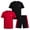 Racing Red/Black, variant on RBX Boys Activewear Set with Performance Mesh Jersey Tees and Athletic Gym Shorts 3 Piece Outfit