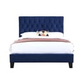 thumbnail image 2 of Wallace & Bay Dalton Queen Velvet Bed Headboard & Footboard, Cobalt, 2 of 8