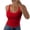 Red0326I&17, variant on Ribbed Tank Top for Women U Neck Sleeveless Spaghetti Strap Womens Camisole Tops Fitted Stretch Sports Basic Women Undershirts Red XXL