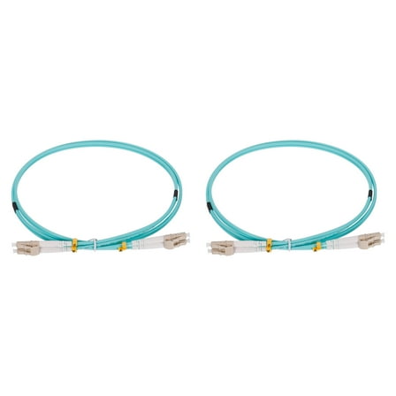 Uxcell 1 Meter 3.2Ft Fiber Patch Cable Multimode Duplex LC-LC OM3 LSZH Fiber Optic Jumper,Green For Optical Fiber 2Pcs