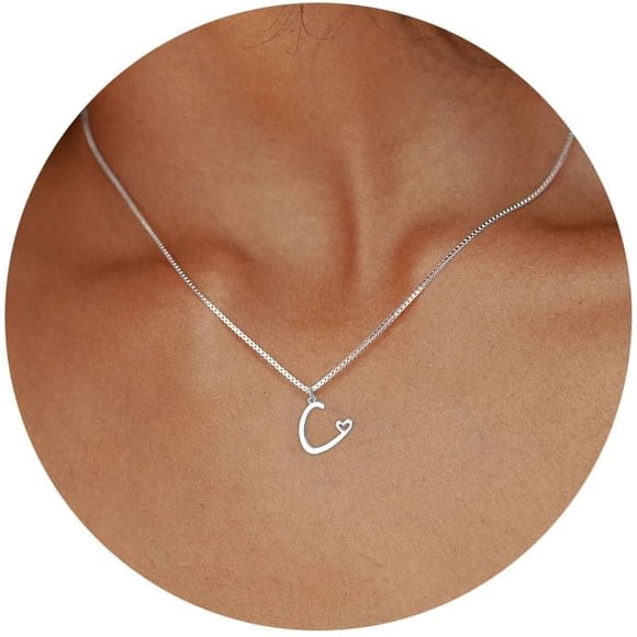 Collares con iniciales, elegante collar de plata esterlina con dije de inicial, para mujer, regalos de San Valentín