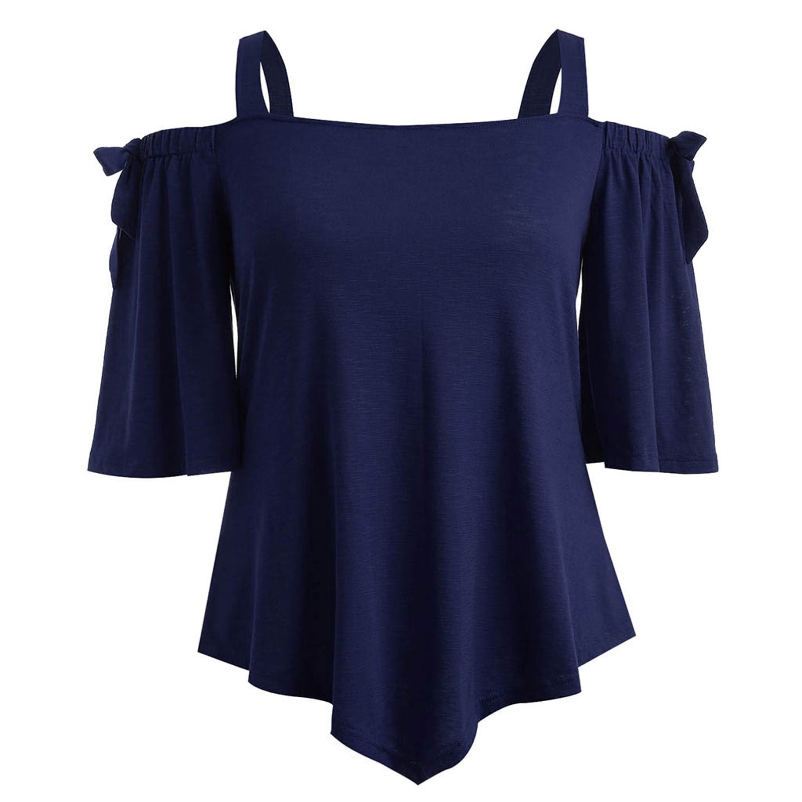 Uaswgudfs Women's Plus Size Off-Shoulder Blouse with