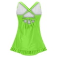 thumbnail image 4 of Women's Tankini Swimsuit Tummy Control Bathing Suit Ruched Tankini Tops with Swim Skirt Swimwear Fluorescent Green S, 4 of 5