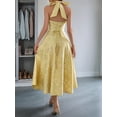 thumbnail image 6 of Prom Dress for Women Embroidery Satin Evening Party Gown A Line Corset Cocktail Dress Yellow L, 6 of 7