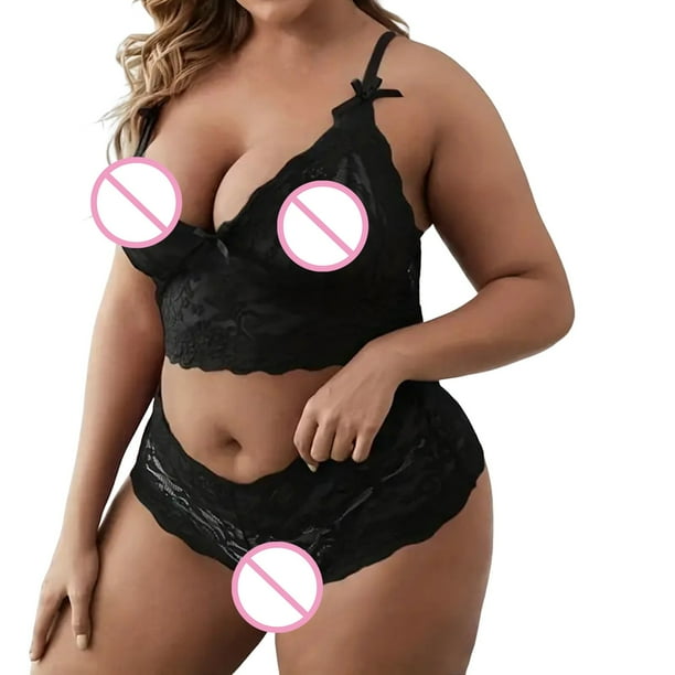 Ensemble de Lingerie Grande Taille pour Femmes, Soutien-Gorge Lger en  Dentelle Sexy, Culotte Taille Haute, Lingerie Vintage avec Jarretelles, Bas  Sexy, Ensemble de Lingerie Deux Pices Grande Taille - Walmart.ca