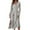 Gray, variant on Women's Autumn Winter Casual Fashion V-Neck Long-sleeved Gradient (Floral) Print Long Dress, Black, Size L