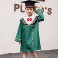 thumbnail image 2 of Uuszgmr Vacation Outfits For Girls Kindergarten Graduation Gown Cap Set Solid Color Long Sleeve Stage Performance Gown With Tassel Fashion Clothes Set Green 5-6 Years, 2 of 4
