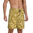 thumbnail image 2 of Kdxio Glitter Gold Print Mens Sleep Shorts Bottoms Soft Comfy Pajama Wear Pants with Drawstring Pockets, 2 of 7