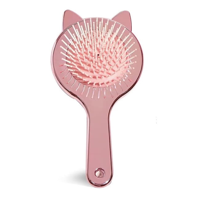 RV 1 pieza (rosa) Juego de cepillos para el cabello para niñas, juego de cepillos y peines para niñas, cabello húmedo y seco, lindo y brillante peine con bolsa de aire, peine de masaje, cepillo para desenredar, peine de peluquería BRILLAR Rojo Verde