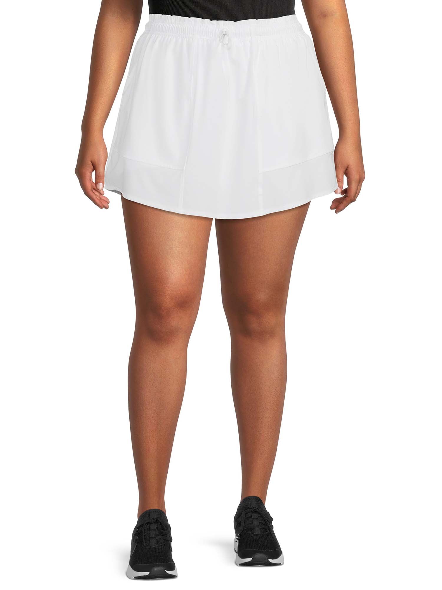 Avia Women's Plus Size Rip Stop Skort with Bike Shorts Liner