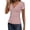 Green, variant on Womens Eyelet V Neck Ruffle Tops Short Sleeve Criss Cross Ruched Shirts Basic Casual Solid Color Blouse