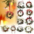 thumbnail image 5 of Tyeign Mini Holly Christmas Wreath, 6" Pinecone & Berry Car Hanger, Artificial Winter Garland for Door Mirror Or Tree, Festive Indoor-Outdoor Accent, Small Wreath Pendant*1, 5 of 5