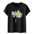 thumbnail image 3 of 50% off Clear!5 Days Delivery Sawvnm Women Summer Tops Casual Loose Print Short-Sleeved T-shirt Women Great Gifts for Less, 3 of 5