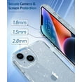 thumbnail image 5 of for iPhone 14 Plus Case with Screen Protector + Camera Lens Protector, [Non-Yellowing] Clear Glitter Protective Shockproof Phone Case for Women Girls, 6.7 Inch - Sparkle Clear, 5 of 13