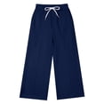 thumbnail image 4 of larppty Wide Leg Sweatpants for Teen Girl Open Bottom Baggy Pants Athletic Track Sweat Pants Athletic Joggers 2-14 Years（Navy, 10-12 Years）, 4 of 5