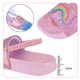 thumbnail image 4 of Sandalias Slides Tsukare para niños pequeños y niñas, talla 5, color rosa arcoíris, 4 of 6