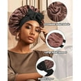 thumbnail image 5 of AWAYTR Satin Bonnet Silk Bonnet for Sleeping Silk Sleep Cap Double Layer Hair Bonnet with Elastic Tie Band, 5 of 9