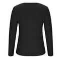 thumbnail image 4 of pbnbp Womens Knit Ribbed Underwear Thermal Spring Solid Color Tight Bottom Shirt Solid U Neck Threaded Long Sleeve Inner Top, 4 of 4