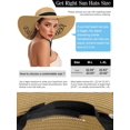 thumbnail image 3 of Floppy Beach Hats for Women Straw Sun Hat Foldable Wide Brim Embroidered Roll up for Summer Honeymoon Vacation Travel UPF 50+, 3 of 5