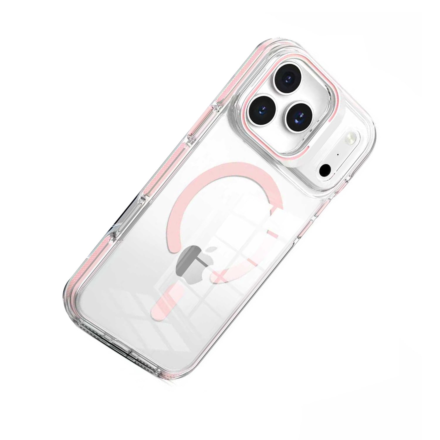 Transparent Camera Stand Back Case with MagSafe for iPhone 17 Pro - Pink