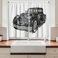 thumbnail image 2 of Ambesonne Old Hollywood Kitchen Curtains, Realistic Classic Car, 55"x39", Charcoal Grey Grey, 2 of 3