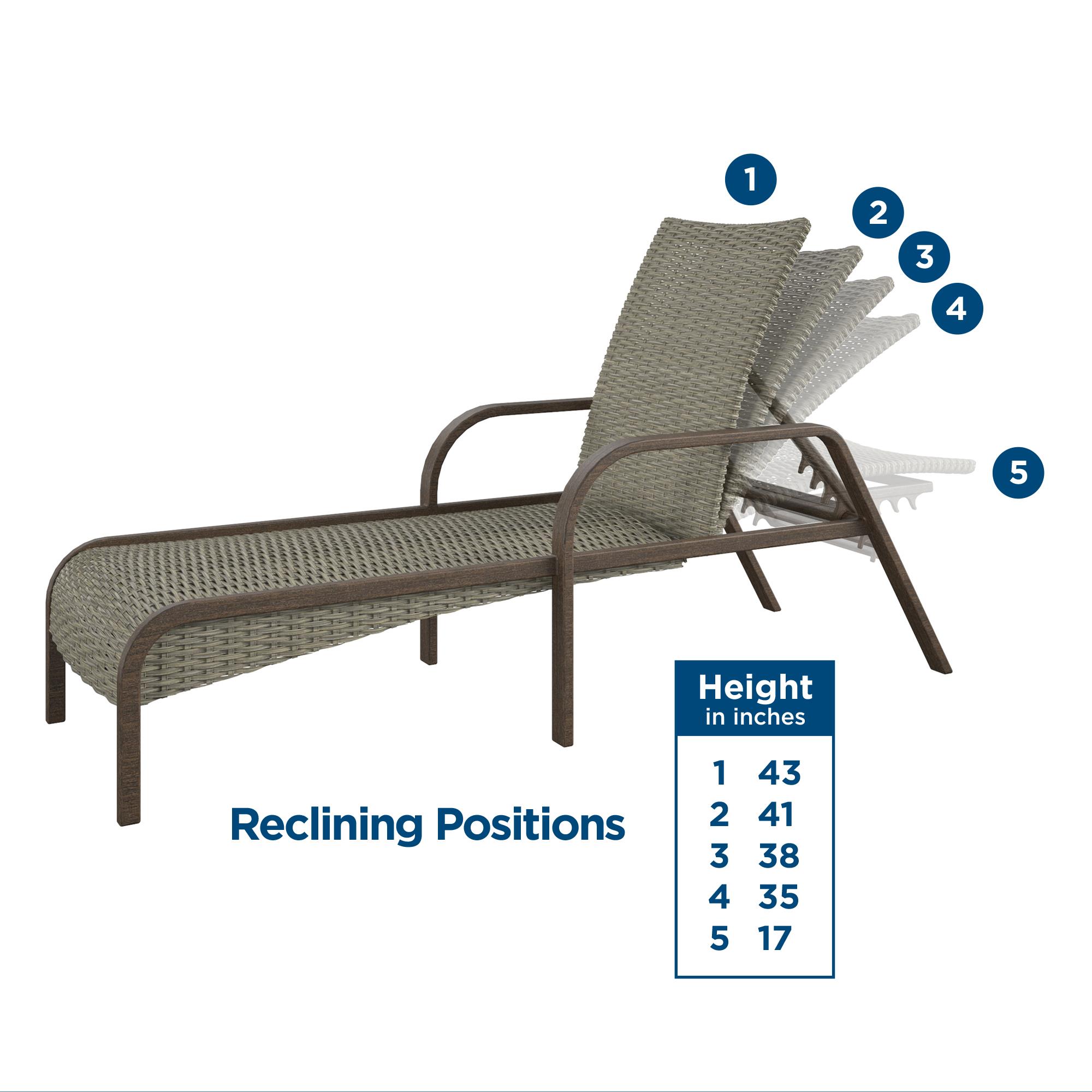 COSCO Outdoor Living, SmartWick, Patio Chaise Lounge, Warm Gray - image 4 of 9