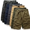 thumbnail image 5 of Pantalones cortos holgados informales de talla europea para hombre, pantalones cortos con múltiples bolsillos, 5 of 5
