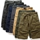 thumbnail image 4 of Pantalones cortos holgados informales de talla europea para hombre, pantalones cortos con múltiples bolsillos, 4 of 4
