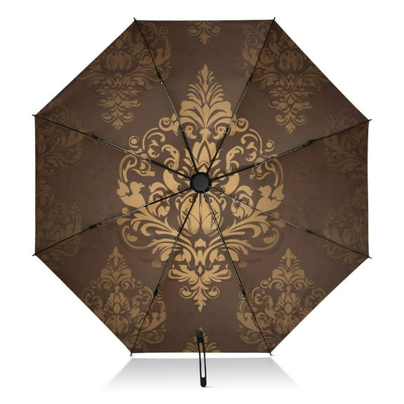 Damask Pattern Extra Large Automatic Umbrella, UV Protection, Waterproof, Auto Open and Close