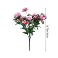 thumbnail image 3 of YOHAVEN Simulation Azalea Flower Bouquet 13.8" Fake Decorative Arrangement for Home Office Garden Table Holiday Party Centerpiece, 3 of 6