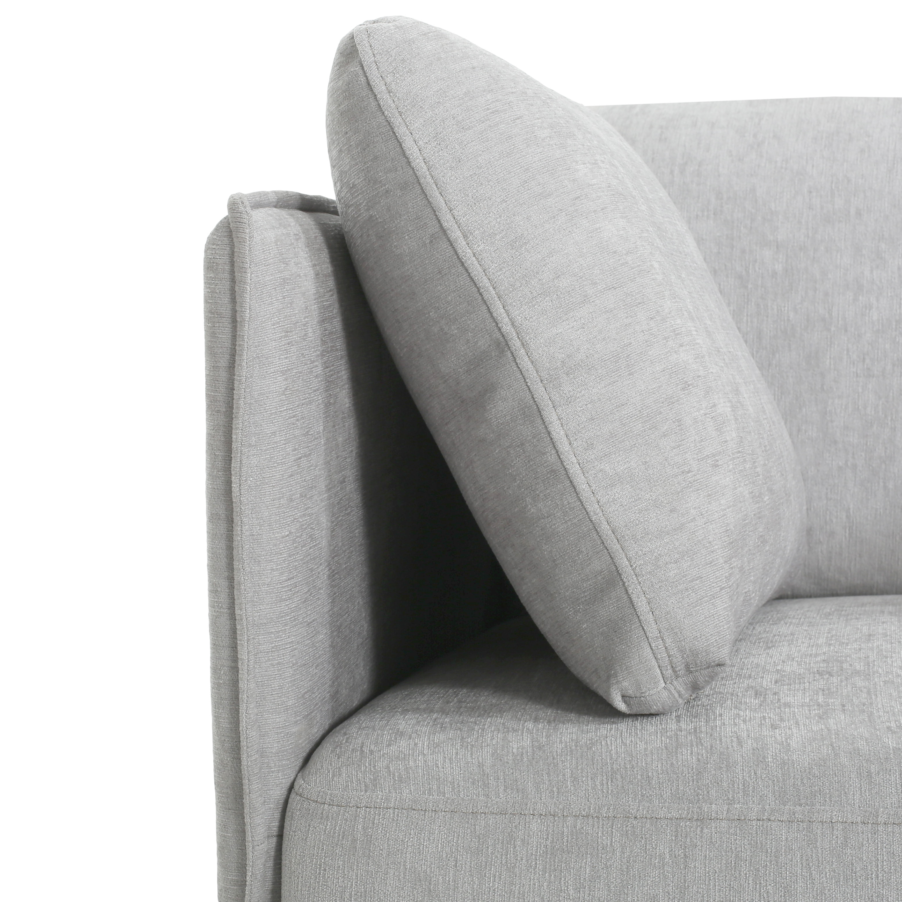 EUROCO 39.17"W Oversized Accent Chair,Mid-Century Modern Lounge Arm Chair with Solid Wood Frame,Steel Legs and 2 Pillows,Upholstered Accent Chairs for Living Room, Bedroom or Balcony,Grey