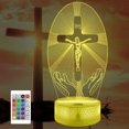 thumbnail image 1 of Lámpara Luz Nocturna 3D Cruz Jesús Attivolife con Control Remoto y 16 Colores, 1 of 9
