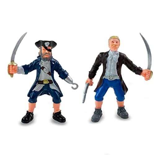 Juega de figuras de acción pirata de 8 piezas en posturas y armas variadas, fiesta de hombres piratas divertid Liberty Imports Liberty Imports