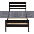 thumbnail image 5 of Bellemave Twin Bed Frames,Wood Platform Bed with Headboard and Footboard, Twin Size Sleigh Bed with Wood Slat Support, No Box Spring Needed (Espresso), 5 of 9