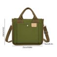 thumbnail image 3 of Bolsa informal de lona con correa ajustable para el hombro, de mano para mujer, bandolera (verde) JShteea Para Estrenar, 3 of 7